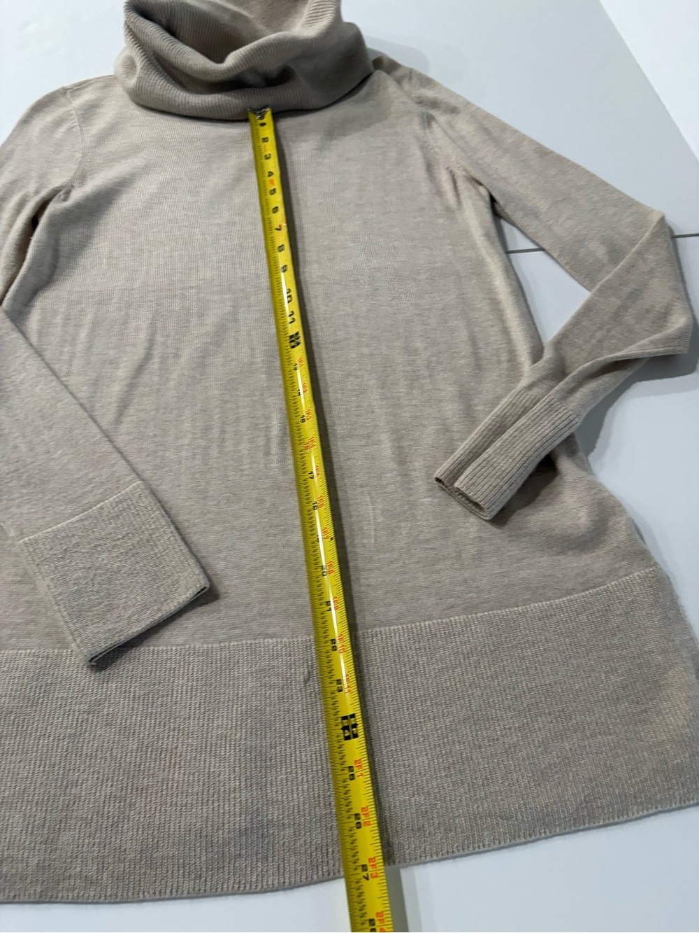 Loft Women's Turtleneck Tunic Sweater - Beige, size medium - Picture 5 of 9